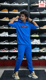 Load image into Gallery viewer, Five Sleeve Printed Hoodie and Cargo Pant Co-ord Set for Men - Ink Blue
