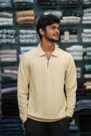 Men’s Full Sleeve Zip-Collar Sweater – Stylish Full Sleeve T-shirt - 3D Striped Sandle-T-Shirt-7 Man