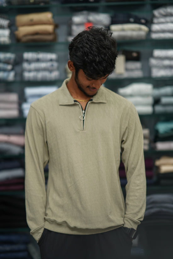 Men’s Full Sleeve Zip-Collar Sweater – Stylish Full Sleeve T-shirt - 3D Dimond Sandle-7 Man