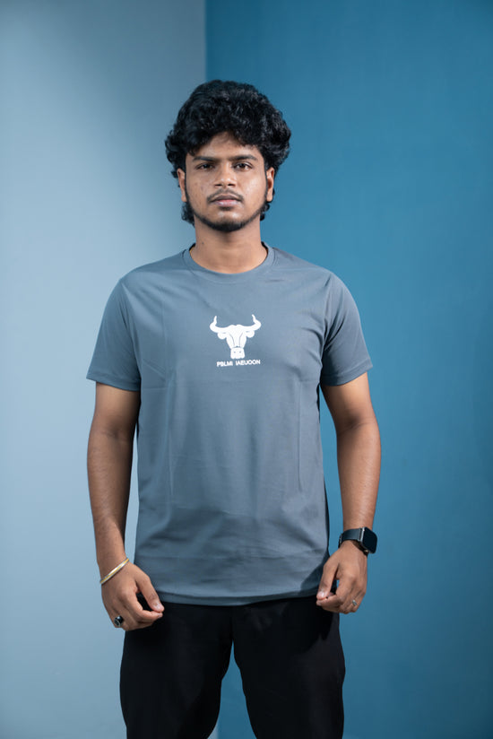Trending Oversized BULL Printed T-Shirt for Men-Grey
