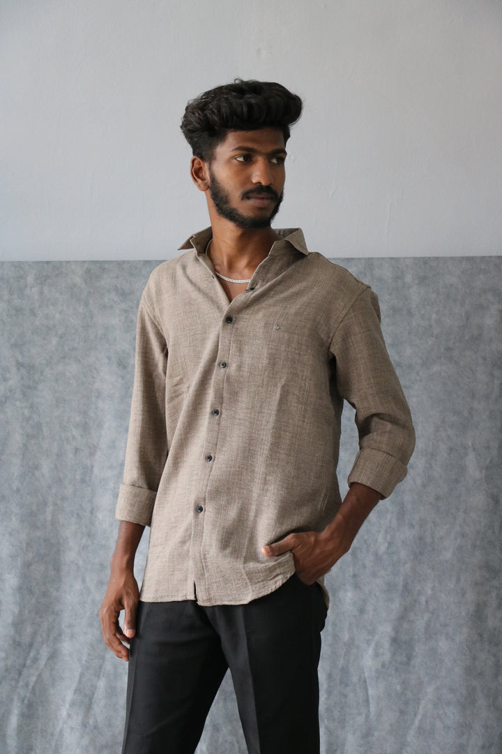 Men’s Korean Linen Plain Shirt Full Sleeve Trendy Formal & Casual Wear (CODE:S005)- 4