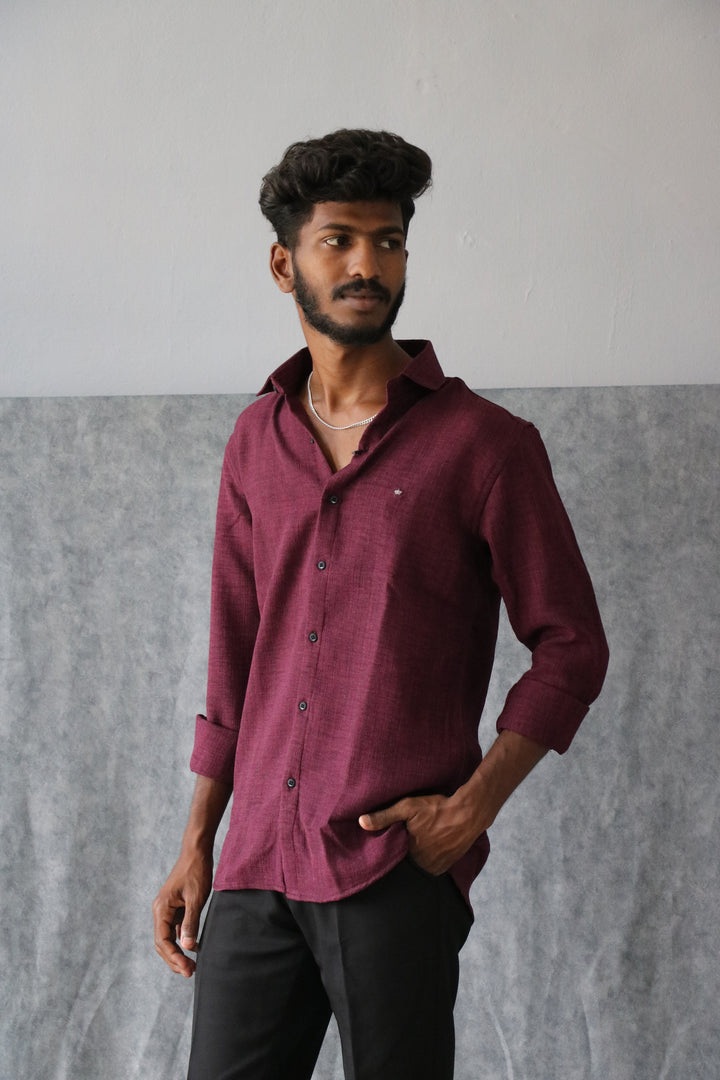 Men’s Korean Linen Plain Shirt Full Sleeve Trendy Formal & Casual Wear (CODE:S005)- 5