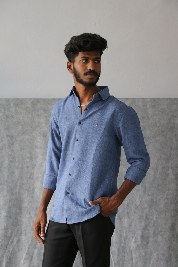 Men’s Korean Linen Plain Shirt Full Sleeve Trendy Formal & Casual Wear (CODE:S005)- 7
