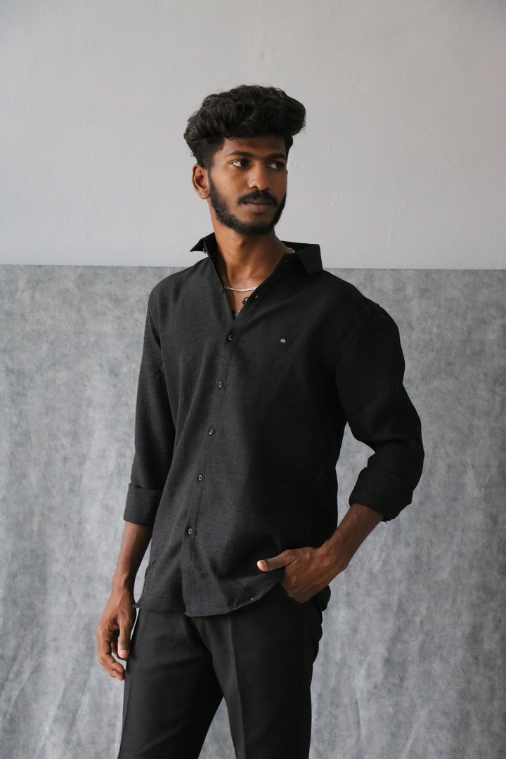 Men’s Korean Linen Plain Shirt Full Sleeve Trendy Formal & Casual Wear (CODE:S005)- 8