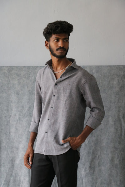Men’s Korean Linen Plain Shirt Full Sleeve Trendy Formal & Casual Wear (CODE:S005)- 9