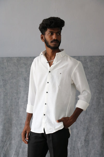 Men’s Korean Linen Plain Shirt Full Sleeve Trendy Formal & Casual Wear (CODE:S005)- 10
