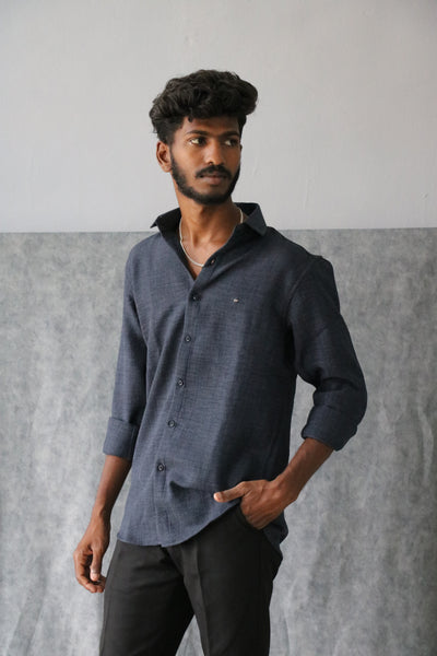 Men’s Korean Linen Plain Shirt Full Sleeve Trendy Formal & Casual Wear (CODE:S005)- 12
