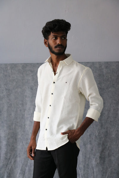 Men’s Korean Linen Plain Shirt Full Sleeve Trendy Formal & Casual Wear (CODE:S005)- 13