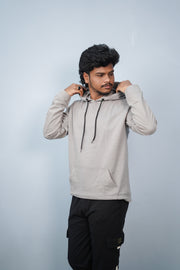 Unisex Full Sleeve Plain Pocket Hoodie | Oversized Winter Wear - Ash