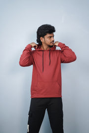 Unisex Full Sleeve Plain Pocket Hoodie | Oversized Winter Wear - Maroon