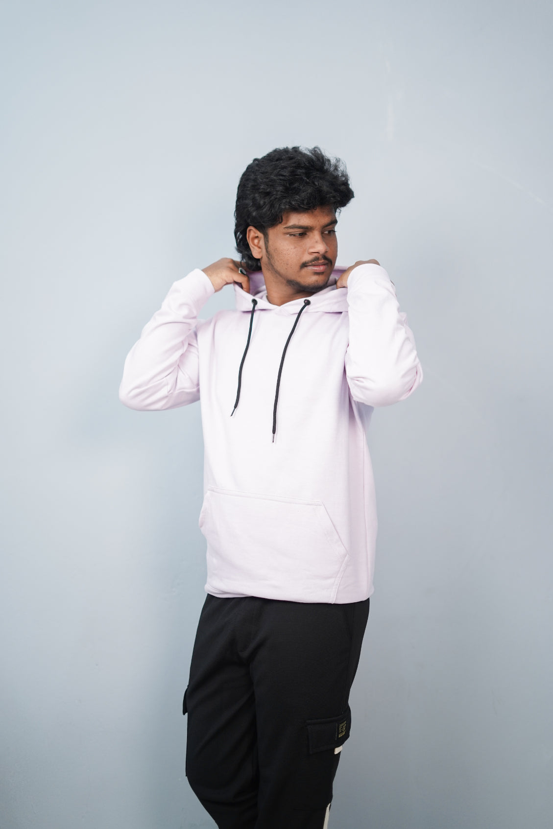 Unisex Full Sleeve Plain Pocket Hoodie | Oversized Winter Wear - Cream