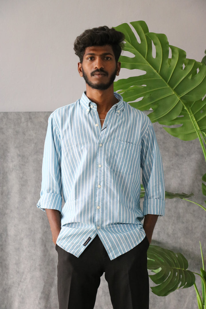 Men’s Cotton Striped Shirt Full Sleeve Trendy Casual & Formal Wear (CODE:S007) - 1