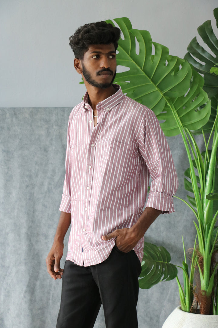 Men’s Cotton Striped Shirt Full Sleeve Trendy Casual & Formal Wear (CODE:S007) - 2