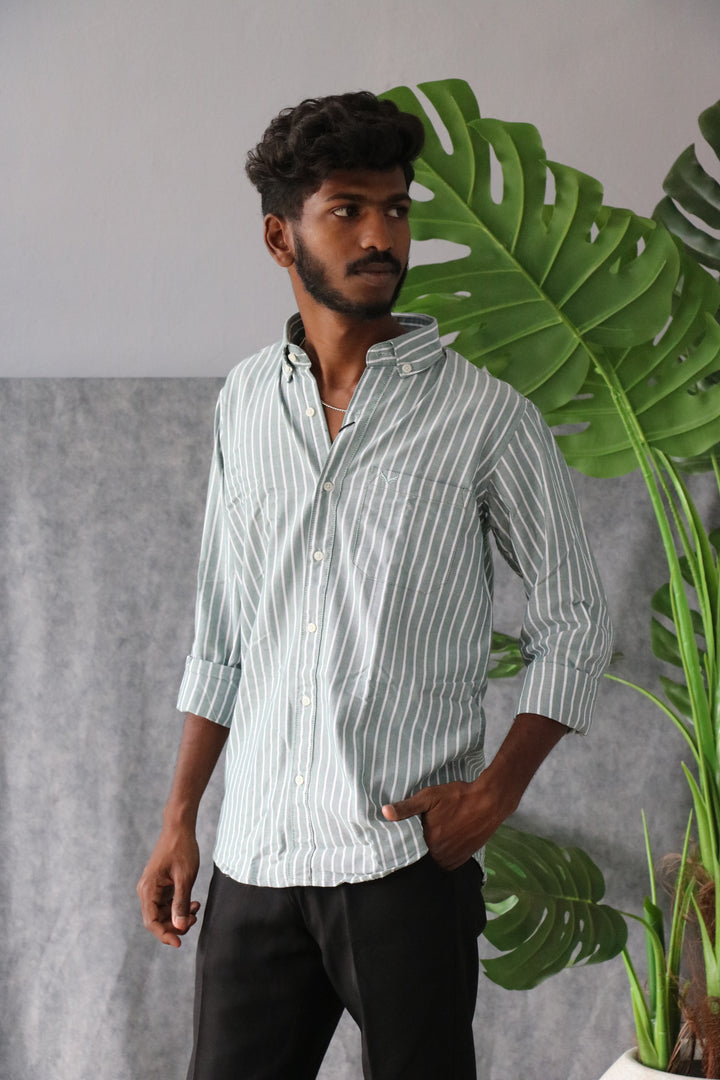 Men’s Cotton Striped Shirt Full Sleeve Trendy Casual & Formal Wear (CODE:S007) - 4