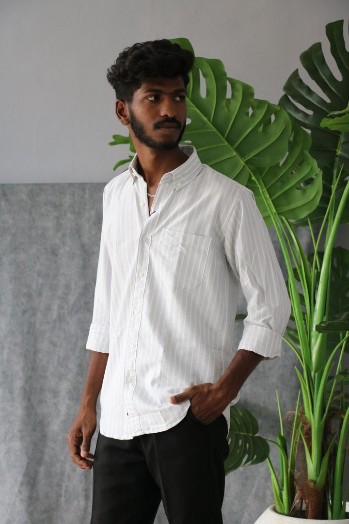 Men’s Cotton Striped Shirt Full Sleeve Trendy Casual & Formal Wear (CODE:S007) - 5