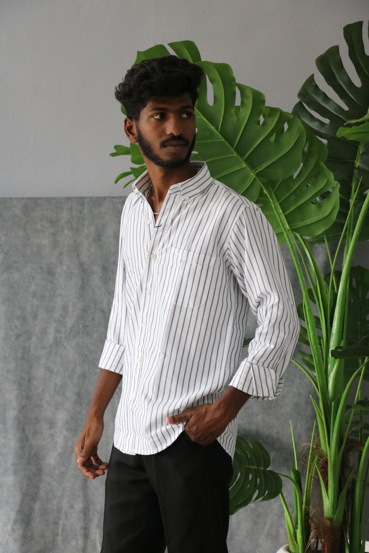 Men’s Cotton Striped Shirt Full Sleeve Trendy Casual & Formal Wear (CODE:S007) - 7