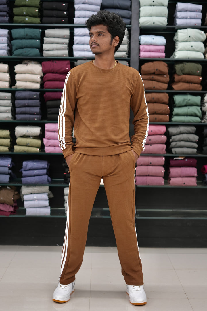 Imported FULL SLEEVE TSHIRT With PANT Co-ord set- BROWN