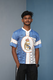 Five Sleeve Round-Neck F Printed Tshirt men - Ink Blue With White-Shirt & Pant Combo-7 Man