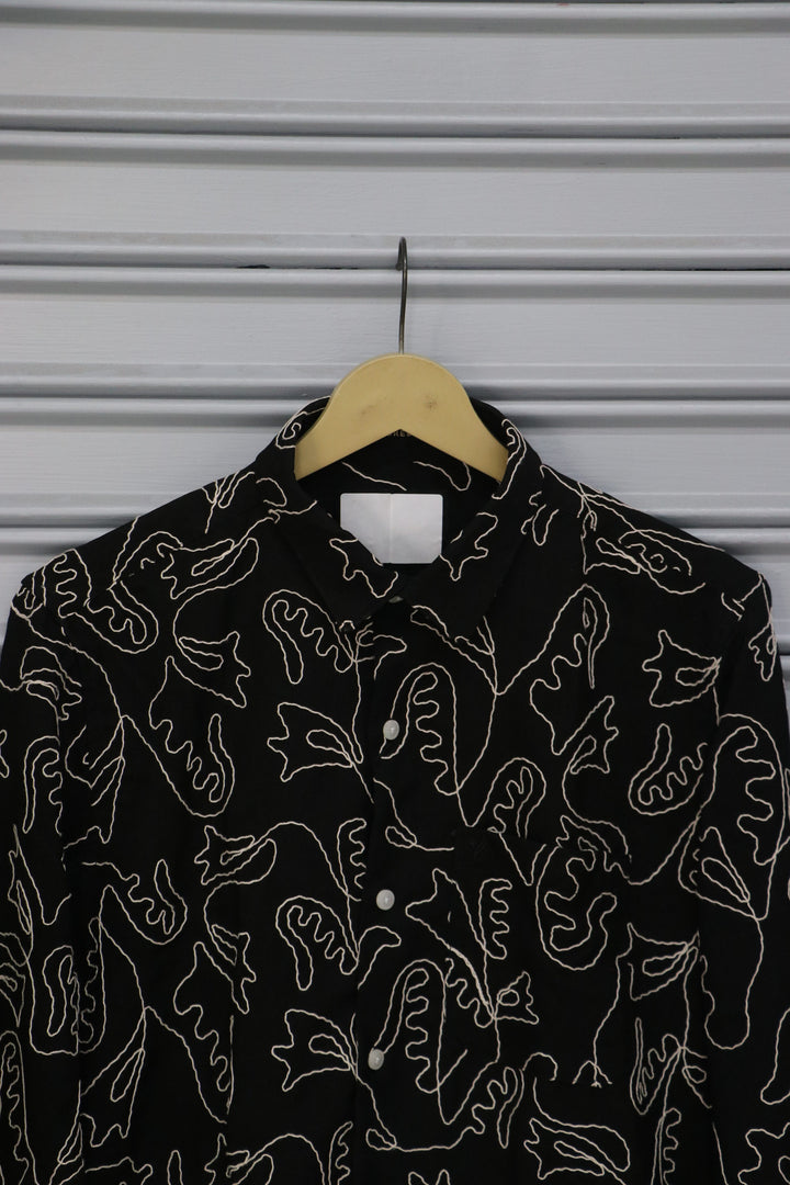 Men's Abstract Printed Full Sleeve Casual Shirt | Premium Cotton Blend - Black