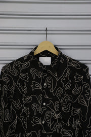 Men's Abstract Printed Full Sleeve Casual Shirt | Premium Cotton Blend - Black