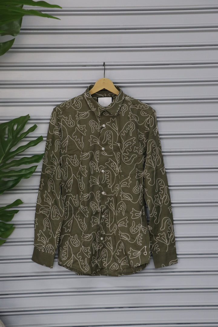 Men's Abstract Printed Full Sleeve Casual Shirt | Premium Cotton Blend - Grey