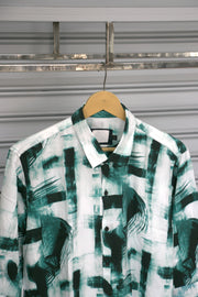 Men's Abstract Printed Casual Shirt | Premium Half Sleeve Designer Shirt | Green