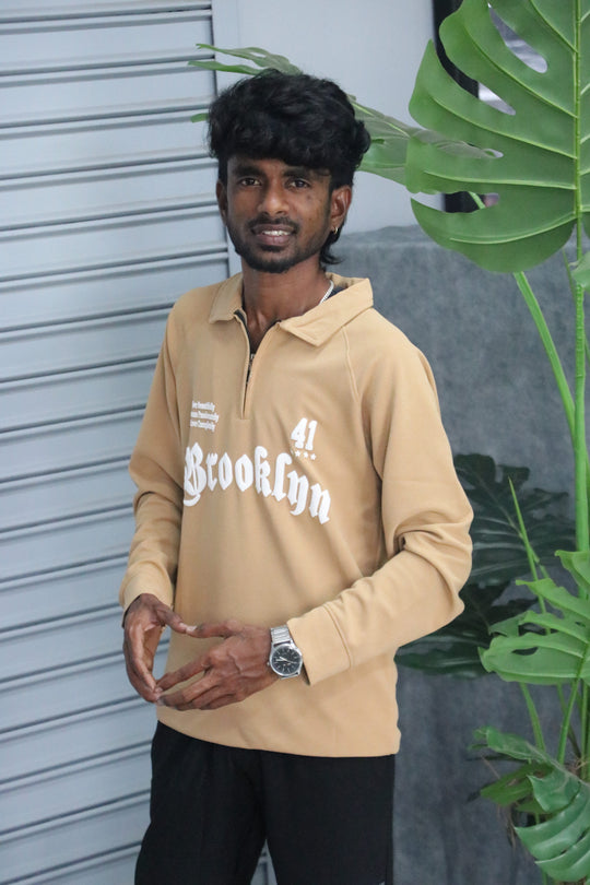 Men's Graphic BRROKLNN Printed Full Sleeve-Zip Sweatshirt | Streetwear Style - Sandle – 7MAN Men's Fashion India