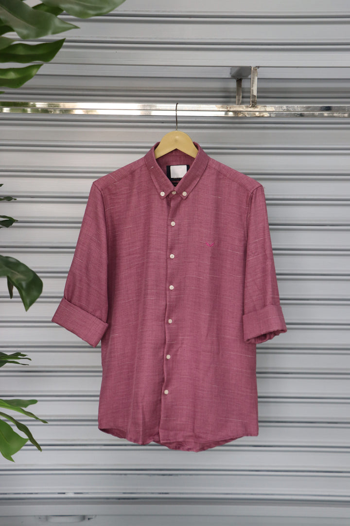 Men’s Plain Shirt Full Sleeve Trendy Casual Wear- DARK PEACH