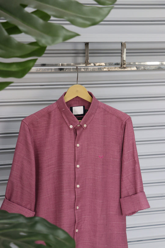 Men’s Plain Shirt Full Sleeve Trendy Casual Wear- DARK PEACH – alternate view – 7MAN India