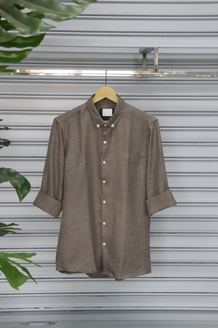 Men’s Plain Shirt Full Sleeve Trendy Casual Wear- IVORY