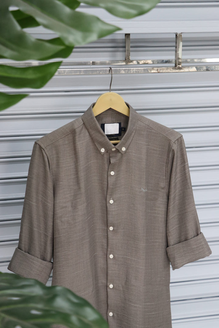 Men’s Plain Shirt Full Sleeve Trendy Casual Wear- IVORY