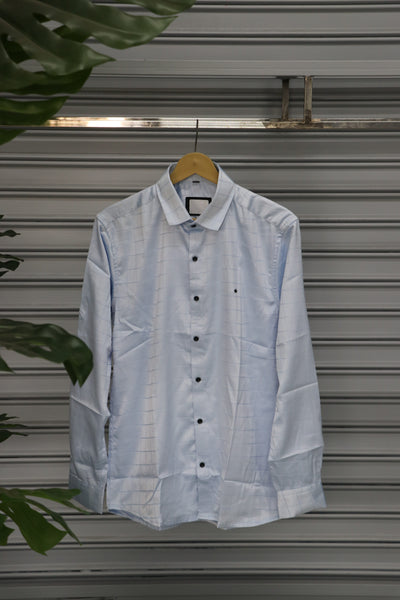 Men’s Party Wear | Checked Shirt Full Sleeve Trendy Casual Wear- Silver