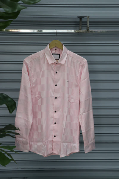 Men’s Party Wear | Big Box checked Shirt Full Sleeve Trendy Casual Wear- Pink