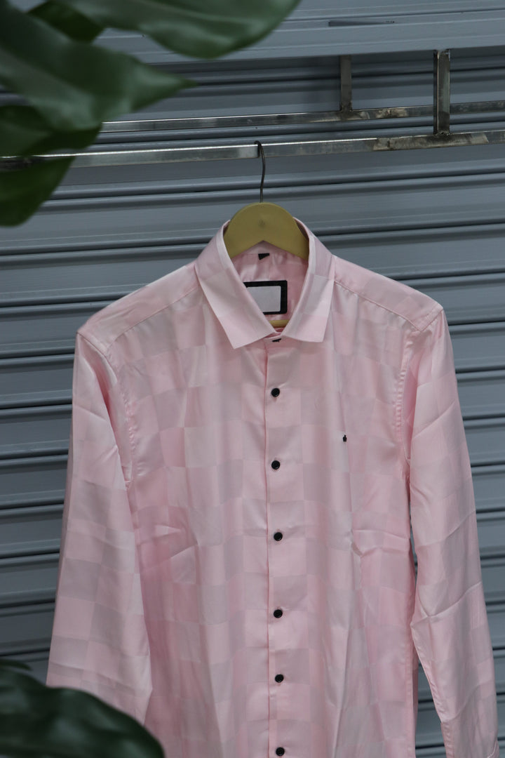Men’s Party Wear | Big Box checked Shirt Full Sleeve Trendy Casual Wear- Pink