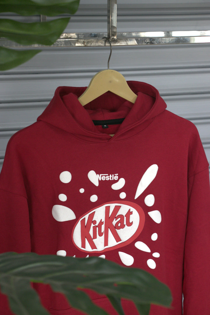Men's Hoodie – Premium Full Sleeve KitKat Hoodie Sweatshirt - Red