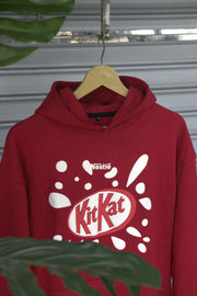 Men's Hoodie – Premium Full Sleeve KitKat Hoodie Sweatshirt - Red