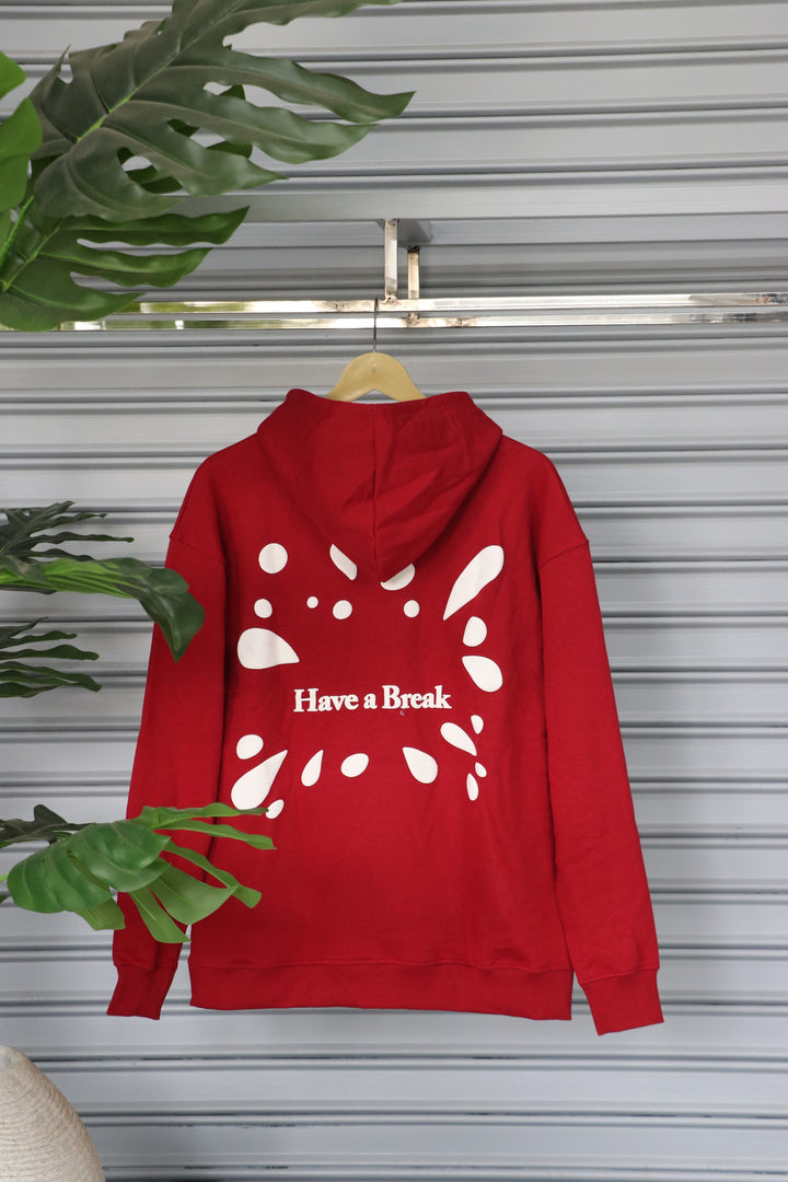 Men's Hoodie – Premium Full Sleeve KitKat Hoodie Sweatshirt - Red