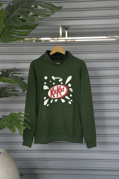 Men's Hoodie – Premium Full Sleeve KitKat Hoodie Sweatshirt - Green