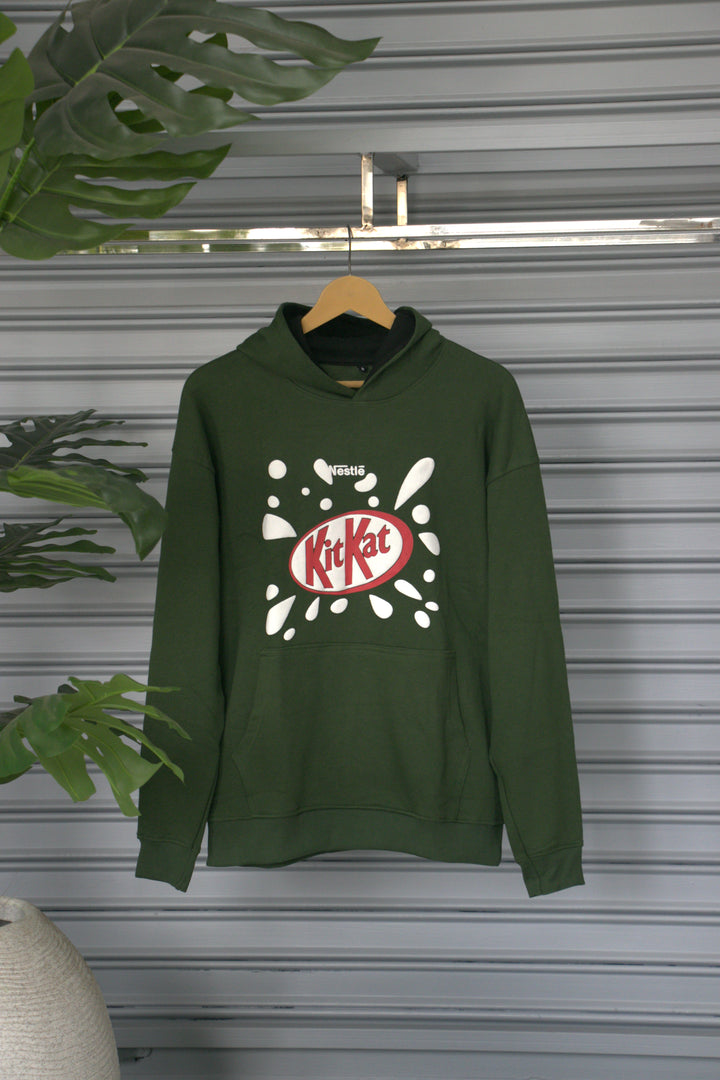 Men's Hoodie – Premium Full Sleeve KitKat Hoodie Sweatshirt - Green
