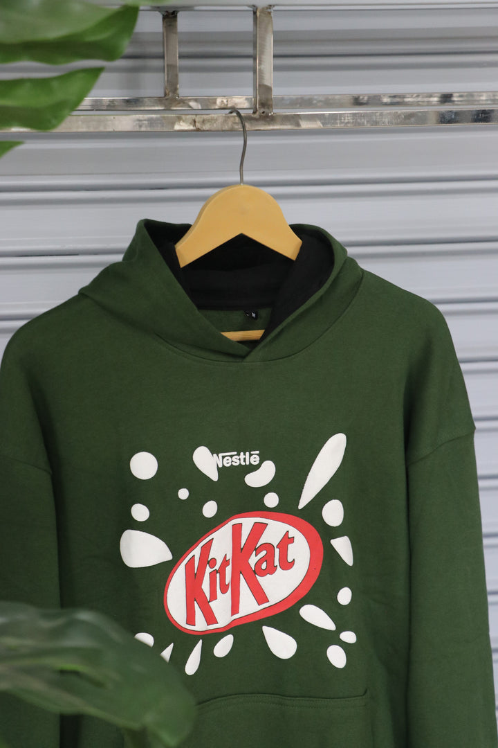 Men's Hoodie – Premium Full Sleeve KitKat Hoodie Sweatshirt - Green