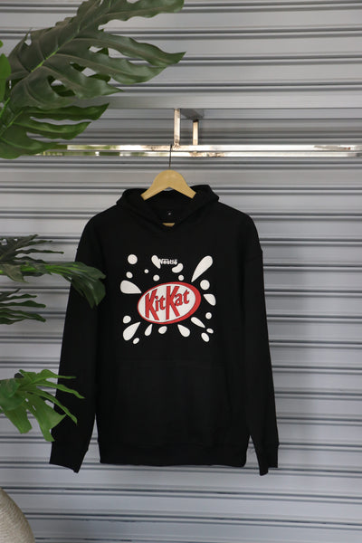 Men's Hoodie – Premium Full Sleeve KitKat Hoodie Sweatshirt - Black