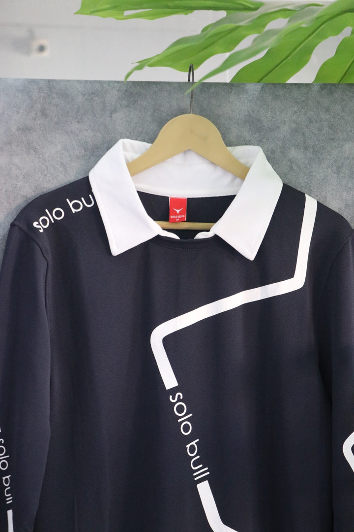 Men's Full Sleeve Collar T Shirt- Sweatshirt | Streetwear Style - Dark Grey
