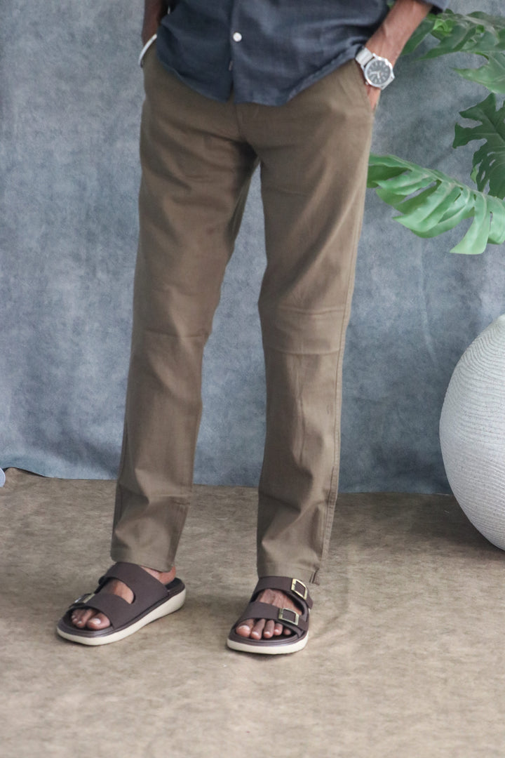 Men's Relaxed Fit Soft Linen Pants | Premium Casual Trousers - Brown