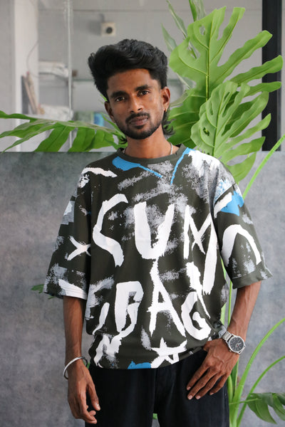 Men's Oversized Graphic T-Shirt | Abstract Printed Streetwear - MHD
