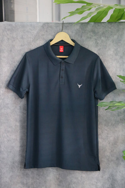 Men's Solid Polo T-Shirt | Regular Fit Casual Wear - Blue