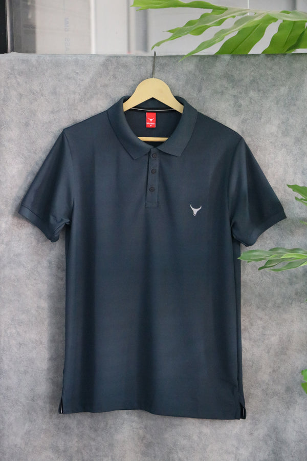 Men's Solid Polo T-Shirt | Regular Fit Casual Wear - Blue