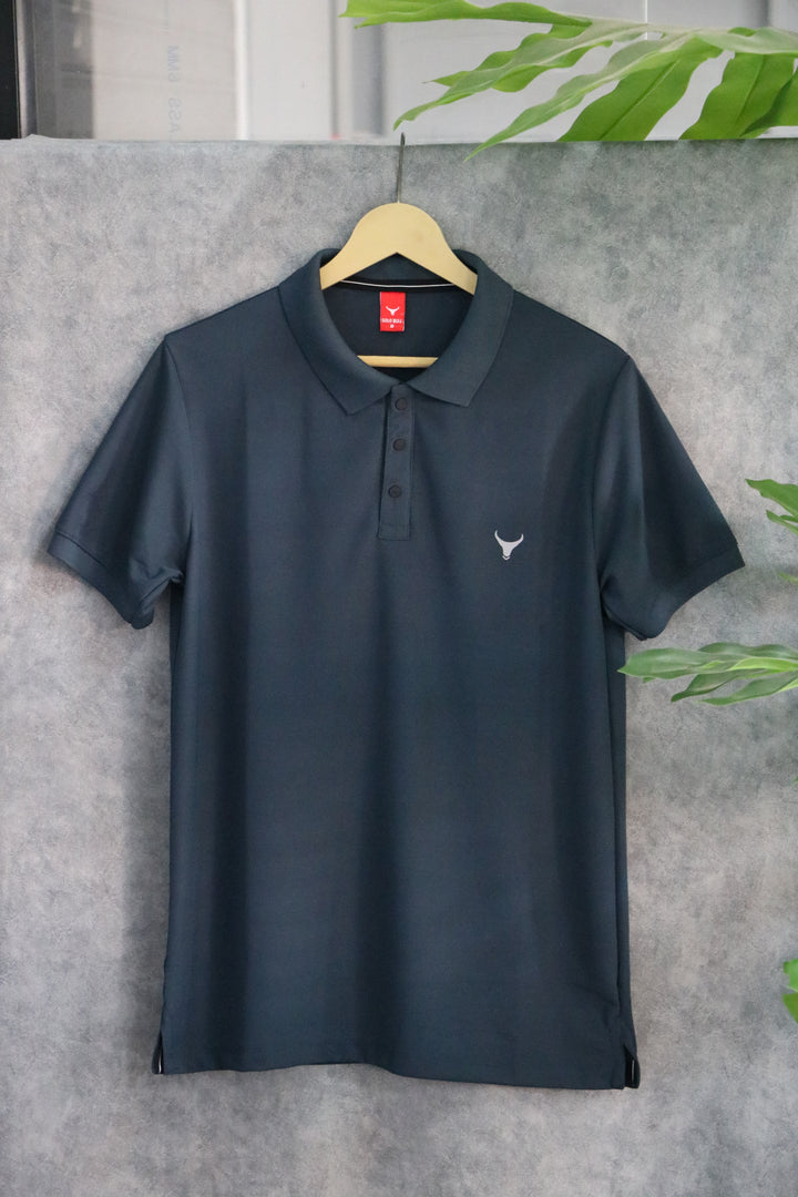 Men's Solid Polo T-Shirt | Regular Fit Casual Wear - Blue