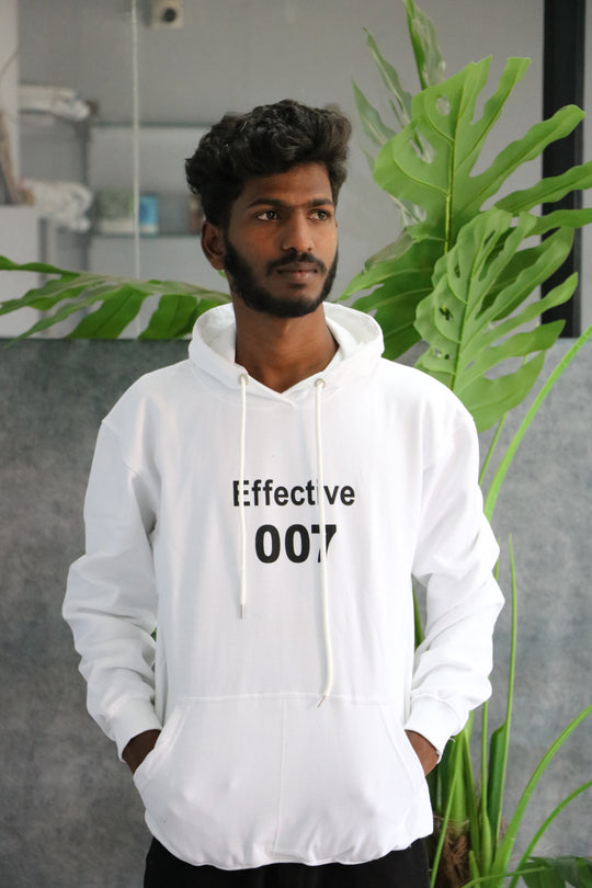 Effective 007 Full Sleeve Graphic Hoodie for Men – White – 7MAN Men's Fashion India