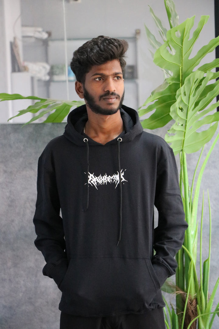 Restless Gothic Full Sleeve Graphic Hoodie for Men – Black