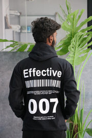 Effective 007 Full Sleeve Graphic Hoodie for Men – Black